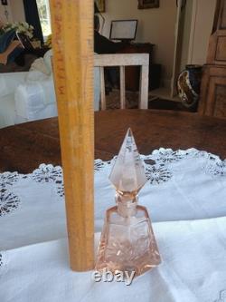 FABULOUS ART DECO BOHEMIAN PINK GLASS SCENT BOTTLE Just Beautiful