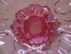 FENTONGLASSVINTAGE40sHD PAINTCHARLETON ROSESRUBY OVRL(CRANBERRY)SRC-8VASE