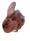 FENTON 3 1/4 SATIN PINK OPALESCENT BUNNY RABBIT Floral A Russel USA, See Pics