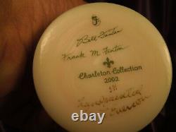 FENTON Art Glass Roses Rosalene CHARLETON COLLECTION Melon Vase 2002 Signed