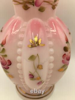 FENTON Charleton Collection Rosalene Vase Signed Bill & Frank Fenton with Base