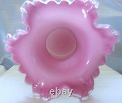 FENTON GLASSMNT+PRFVINTAGE-40sSRC-GIANT-9PEACH(pink)WAVE CRESTVASE+$4 SHP SP