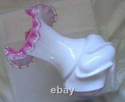 FENTON GLASSMNT+PRFVINTAGE-40sSRC-GIANT-9PEACH(pink)WAVE CRESTVASE+$4 SHP SP