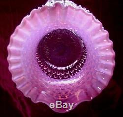 FENTON GLASSSRCVINTAGE1940sCRANBERRY PINKOPALESCENTHOBNAIL7pcWATER SET