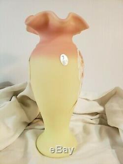 FENTON LIMITED EDITION 2007 BURMESE MOTHERS DAY VASE w DOVES 799 / 1950 SIGNED