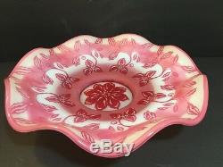 FENTON Pink And White Cameo Connoisseur Collection Don Fenton 45/500 Bowl Plate