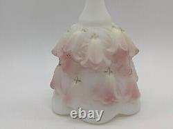 FENTON Pink Satin Lily of the Valley 95th Anniversary Bell Signed K. Bright Bill