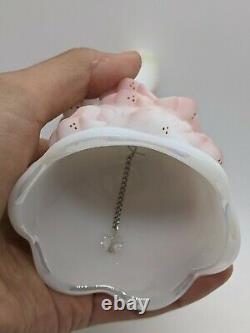 FENTON Pink Satin Lily of the Valley 95th Anniversary Bell Signed K. Bright Bill
