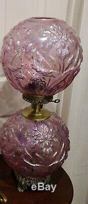 FENTON Regal Iris Pink carnival gone with the wind lamp(REAR)
