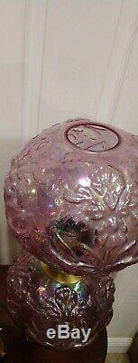 FENTON Regal Iris Pink carnival gone with the wind lamp(REAR)