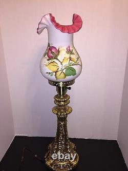 FENTON Vintage Moss Rose Lamp(2nd One)