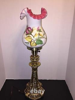 FENTON Vintage Moss Rose Lamp(2nd One)