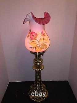 FENTON Vintage Moss Rose Lamp(2nd One)