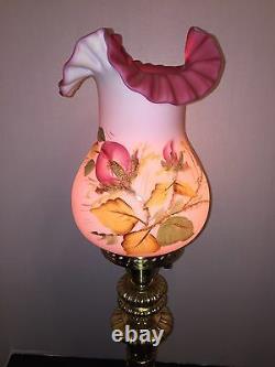 FENTON Vintage Moss Rose Lamp(2nd One)