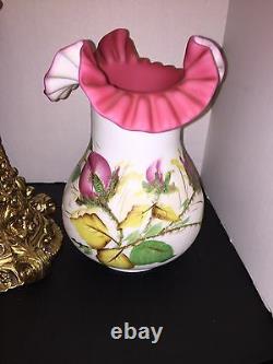 FENTON Vintage Moss Rose Lamp(2nd One)