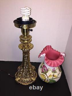 FENTON Vintage Moss Rose Lamp(2nd One)