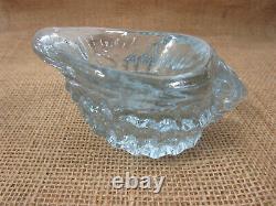 FIRE AND LIGHT SEASHELL Handcrafted Glass Blue/ Pink Tea light RARE