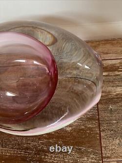 FLAVIO POLI SEGUSO Murano Art Glass PINK SUBMERGED TEARDROP SOMMERSO Vase 1950s