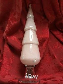 FLAWLESS Stunning MURANO Italy Glass PINK 4Tier Pedestal CHRISTMAS TREE 17 1/4