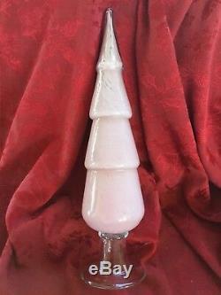 FLAWLESS Stunning MURANO Italy Glass PINK 4Tier Pedestal CHRISTMAS TREE 17 1/4