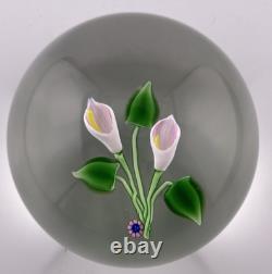 FRANCIS WHITTEMORE Pink Calla Lily Miniature Glass Paperweight