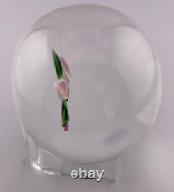 FRANCIS WHITTEMORE Pink Calla Lily Miniature Glass Paperweight