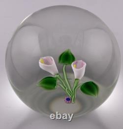 FRANCIS WHITTEMORE Pink Calla Lily Miniature Glass Paperweight