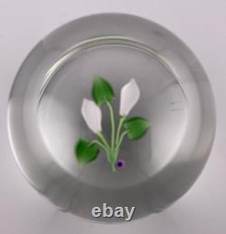 FRANCIS WHITTEMORE Pink Calla Lily Miniature Glass Paperweight