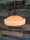 Fab 1930's Art Deco Pink Odeon Ufo Ceiling Glass Light Shade Flycatcher Vintage