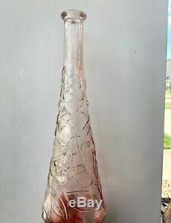 Fabulous Vintage Empoli Pink Art Glass Decanter. 22 bottle. Uber rare