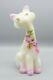 Fenton 2009 Pretty In Pink White Alley Cat Figure Hand Painted Iris for Rosso