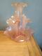 Fenton 75th Anniversary Pink Velva Rose 5 Piece Epergne Stretch Carnival Glass