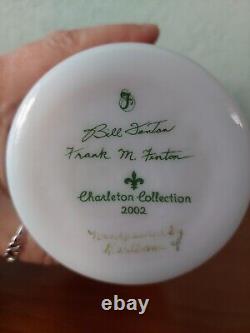 Fenton Art Glass 2002 Charleton Collection Rosalene Beaded Melon Vase Signed