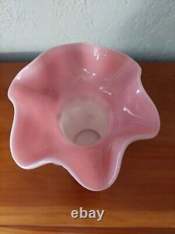 Fenton Art Glass 2002 Charleton Collection Rosalene Beaded Melon Vase Signed