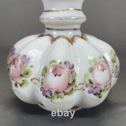 Fenton Art Glass Charleton Vase 8 1/4 Double Crimped Pink White Ruffled Edge