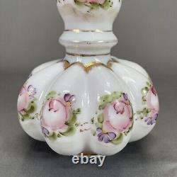 Fenton Art Glass Charleton Vase 8 1/4 Double Crimped Pink White Ruffled Edge