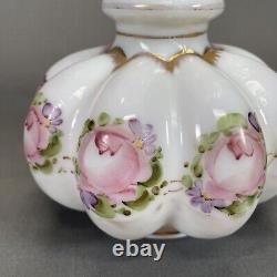 Fenton Art Glass Charleton Vase 8 1/4 Double Crimped Pink White Ruffled Edge