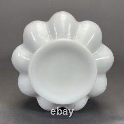 Fenton Art Glass Charleton Vase 8 1/4 Double Crimped Pink White Ruffled Edge