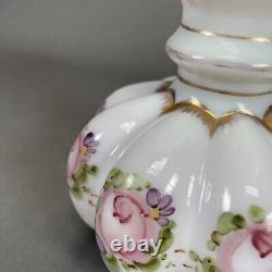 Fenton Art Glass Charleton Vase 8 1/4 Double Crimped Pink White Ruffled Edge