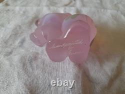Fenton Art Glass Elephants Pair Of 2 Pink & Indigo Blue Handpainted