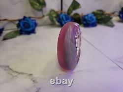 Fenton Art Glass Empress Rose Hand Painted Flowers Mini Clock by J Huffman#F07