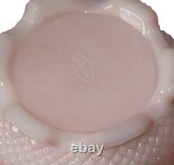 Fenton Art Glass Light Pink Fairy Lamp Handpainted Floral Signed By Artist