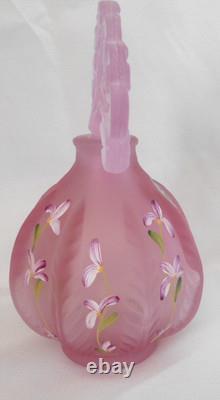 Fenton Art Glass Perfume Bottle with a Floral Stopper, Lynn Fenton signature