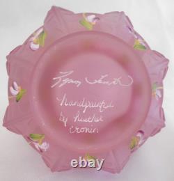 Fenton Art Glass Perfume Bottle with a Floral Stopper, Lynn Fenton signature