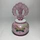 Fenton Art Glass Pink Iridescent Perfume Bottle Hand Painted Dragonfly signed