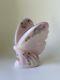 Fenton Art Glass Pink Rosalene Butterfly Hand Painted