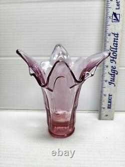 Fenton Art Glass Pink Vase Whimsy End Of Day Employee Take-home Flawless Shape