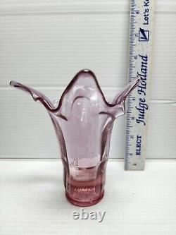 Fenton Art Glass Pink Vase Whimsy End Of Day Employee Take-home Flawless Shape