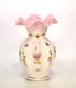 Fenton Art Glass Rosalene Beaded Melon Vase, HP, QVC, 2002 Charleton Collection