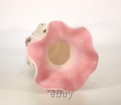 Fenton Art Glass Rosalene Beaded Melon Vase, HP, QVC, 2002 Charleton Collection